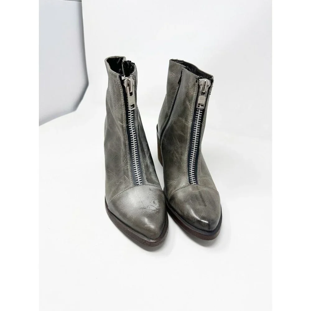 Freebird By Steven Womens Claire Ankle Zipper Boots Distressed Leather Size 10 - Picture 6 of 6